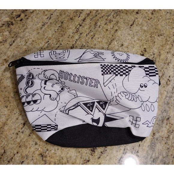 Hollister Handbags - Hollister LIMITED EDITION Doodle Fanny Bag White & Black Sun Clouds Belt Pack